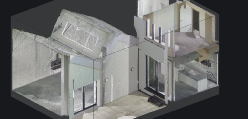 3D BIM-style architectural model of a residential structure